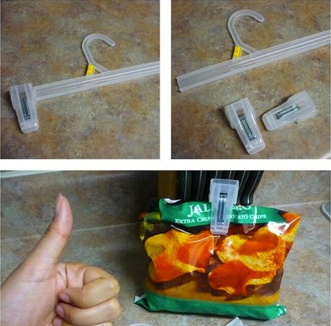 Use retail hangers as chip clips (2 of 50)