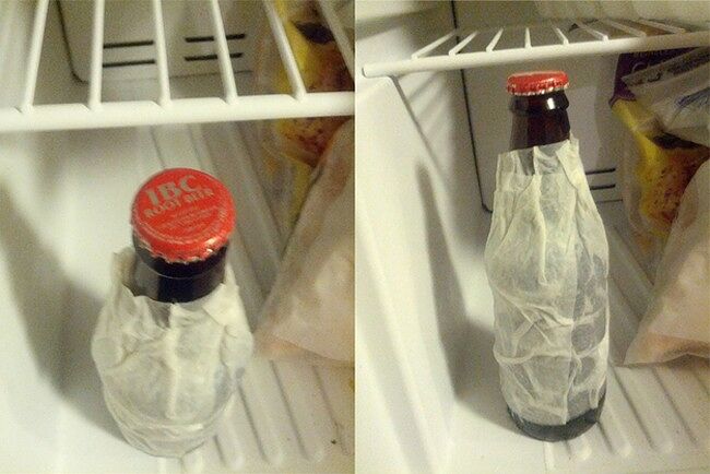 Wrap a wet paper towel around beer, and put it in the freezer to cool in just 2 minutes (17 of 50)
