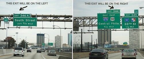 Tell which side an exit ramp will be on (25 of 50)