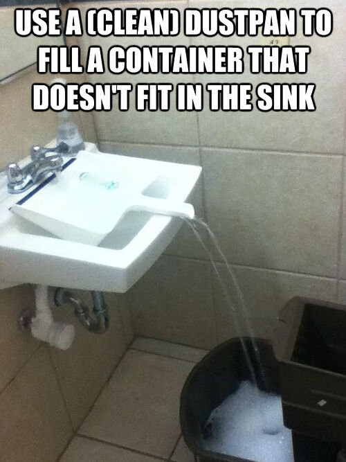 How to fill a container from a small sink without spillage (45 of 50)