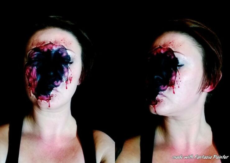 Scary face makeup 07.