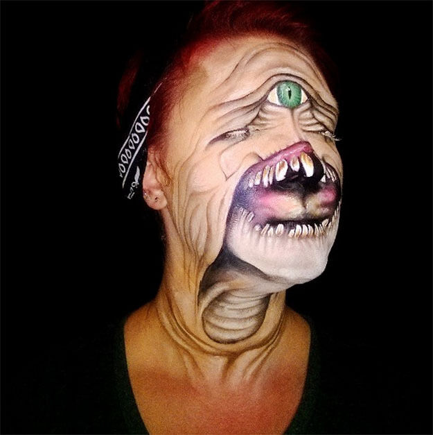 Scary face makeup 09.