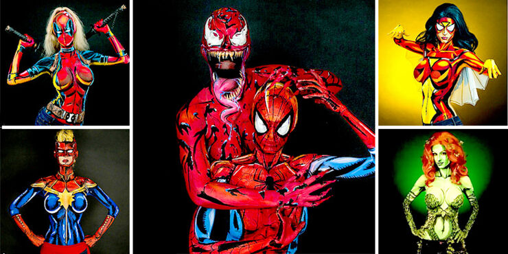 Body Painted Superheroes.