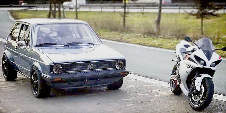 Old School VW Golf drag Racing.