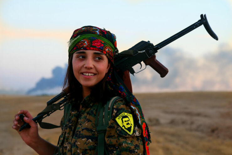 People Of Different Cultures Kurdish YPJ fighter.