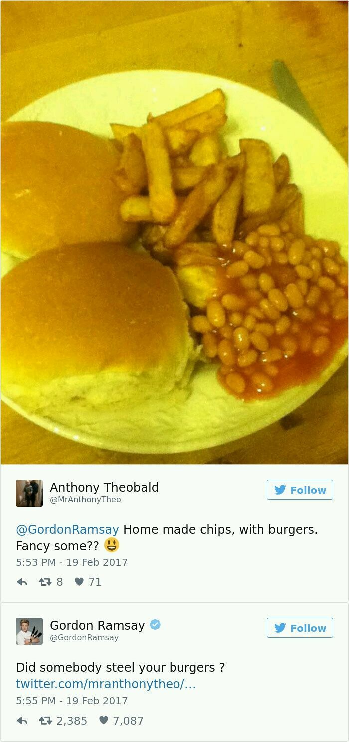 Gordon Ramsay Twitter Roasts People's Food & It's Hilarious