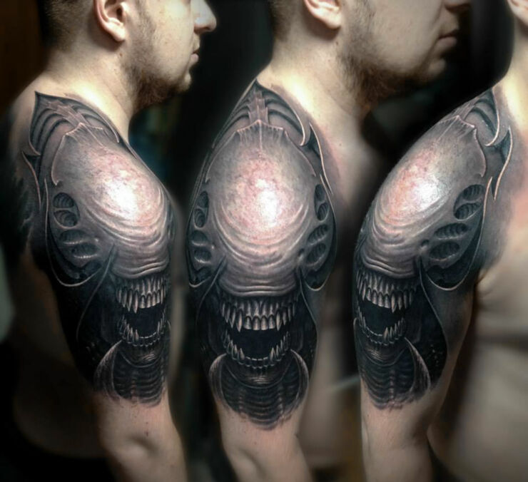 30 Biomechanical Tattoo Designs HR Giger Fans Will Adore