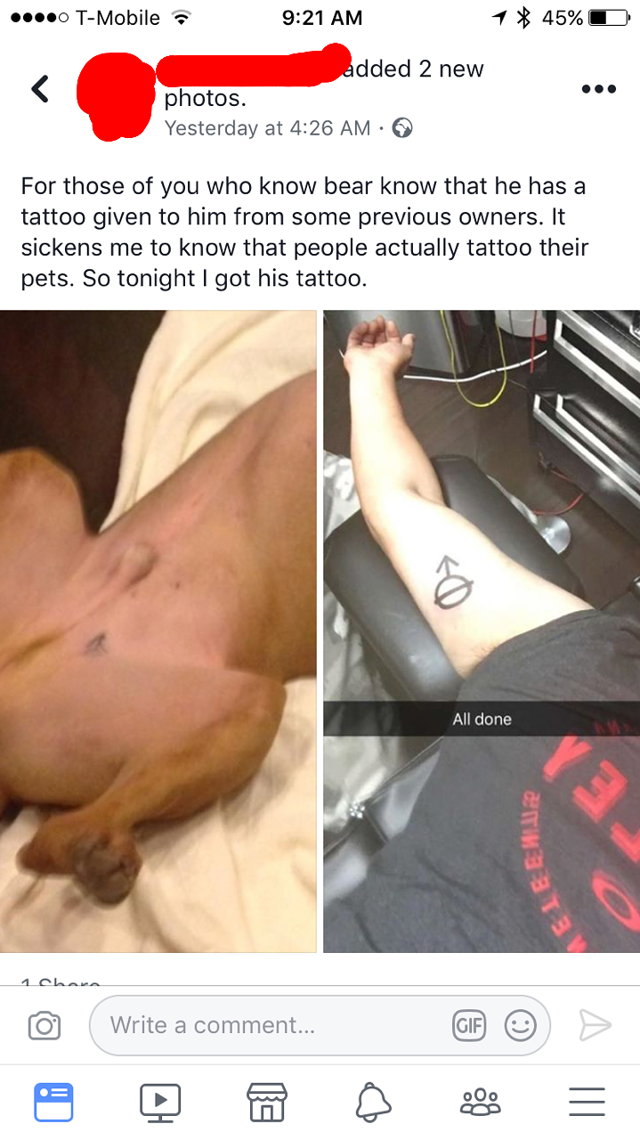 Guy Accidentlally Gets Neutered Symbol Tattoo 01.