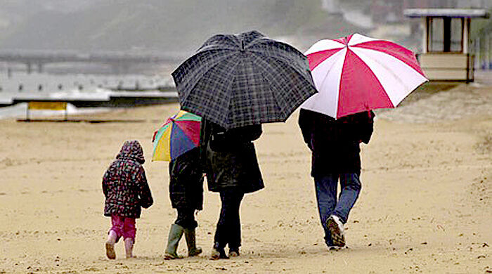 wet beach summer holiday.