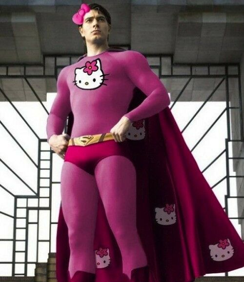 Superheroes With Pink Hello Kitty Makeovers 